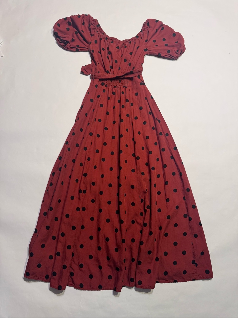 Anthropologie Maeve Maxi Dress Womens Sz 0 Lucienne Off-the-Shoulder Polka Dot - Picture 3 of 11